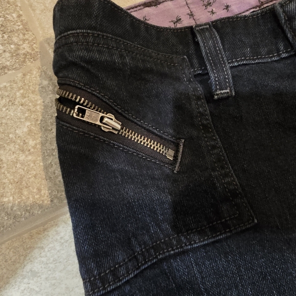 VINTAGE Levis Spider Dark Denim Mini Skirt Size 6 Medium Zipper Going Out Small - Picture 7 of 11